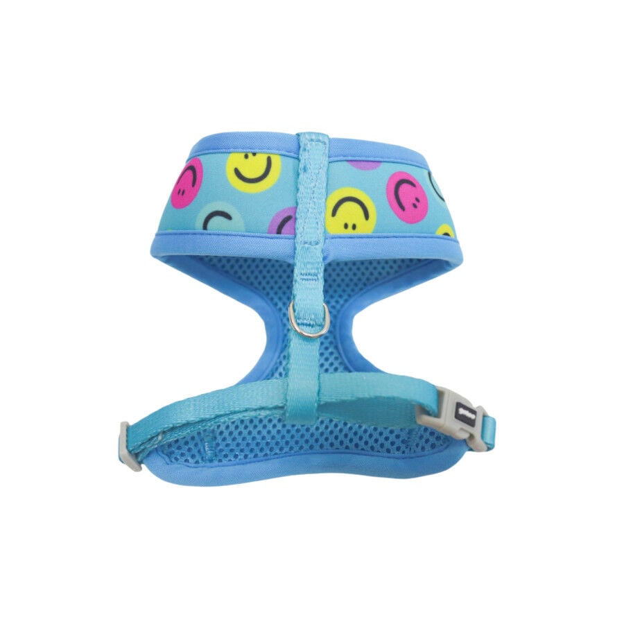 Gotoo Correa y arnés estampado smile azul para gatos thumbnail