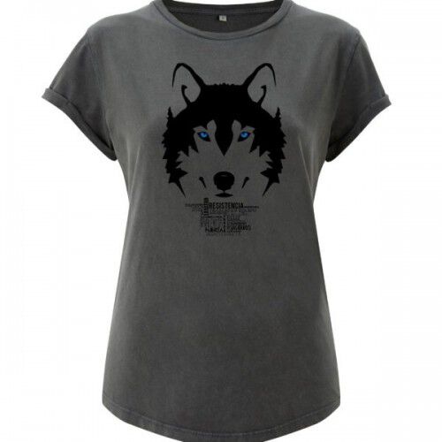 Camiseta lobo mujer color Gris thumbnail