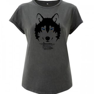 Camiseta lobo mujer color Gris