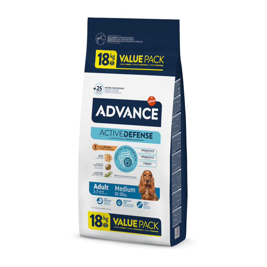 Advance Active Defense Medium Adult Pollo y Arroz pienso para perros