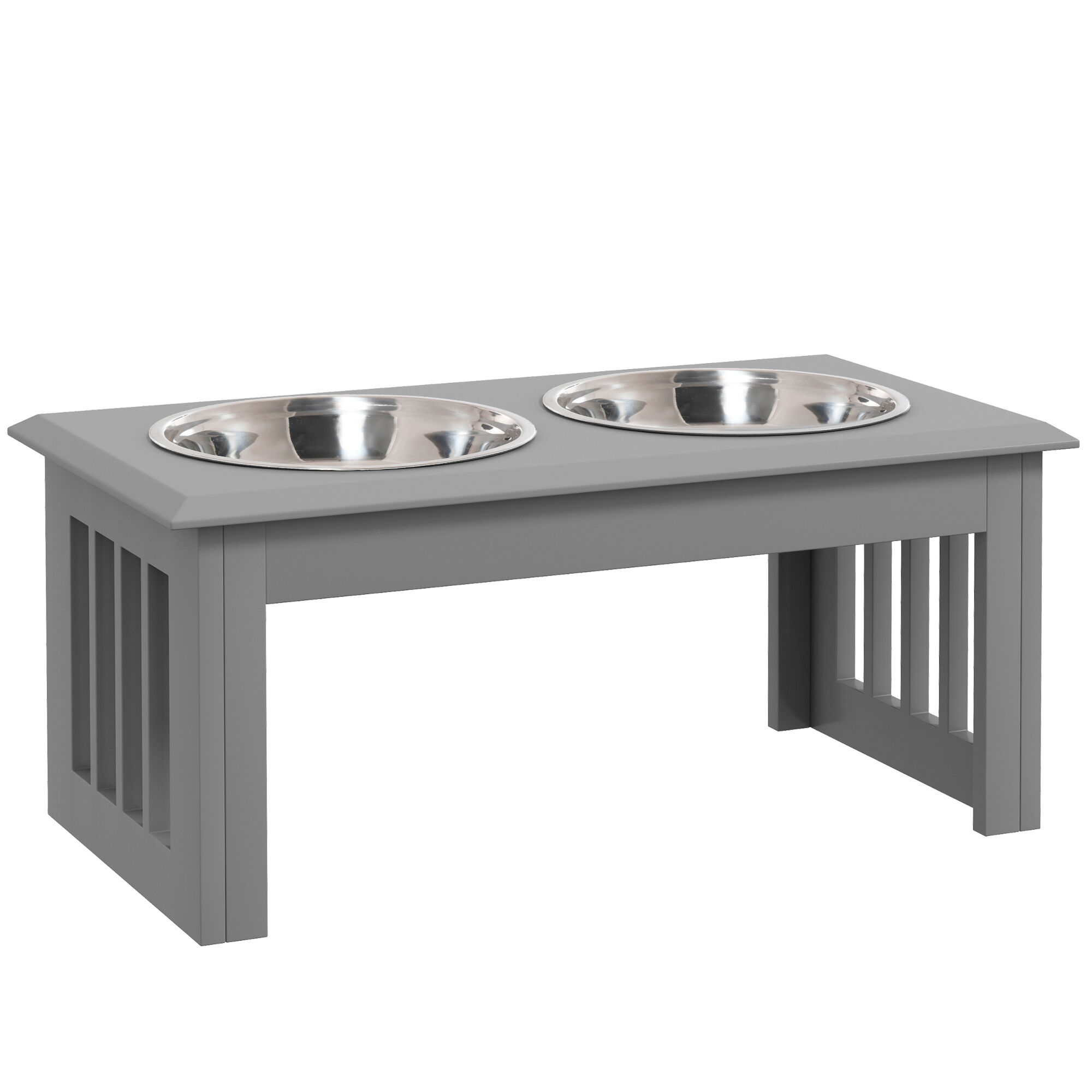 PawHut Comedero para Perro Gris, , large Imagen numero 1