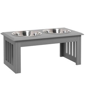 PawHut Comedero para Perro Gris