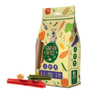 Duvo Caja Garden Bites Veggie Dental Sticks para perros