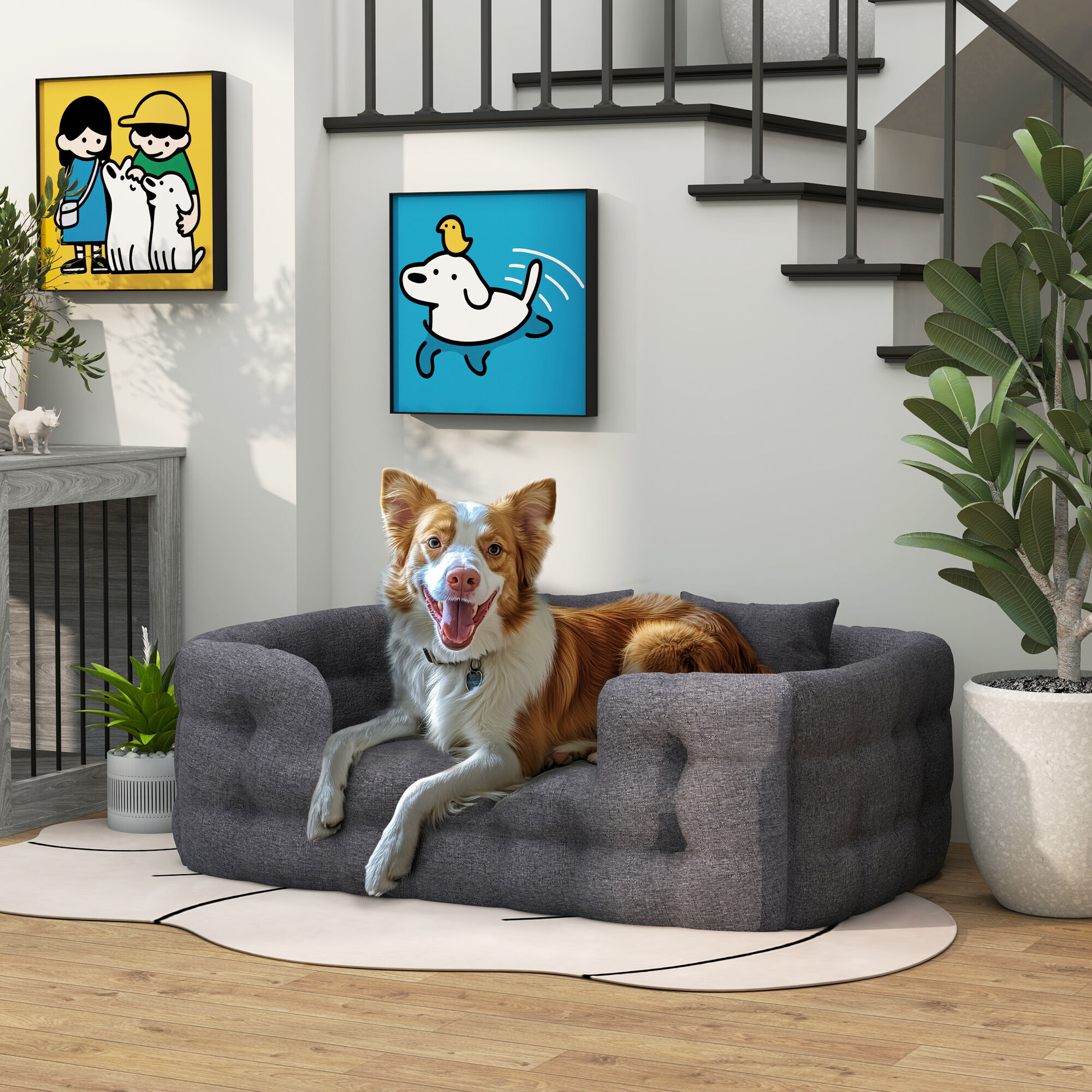 PawHut Cama para Mascotas Gris, , large Imagen numero 12