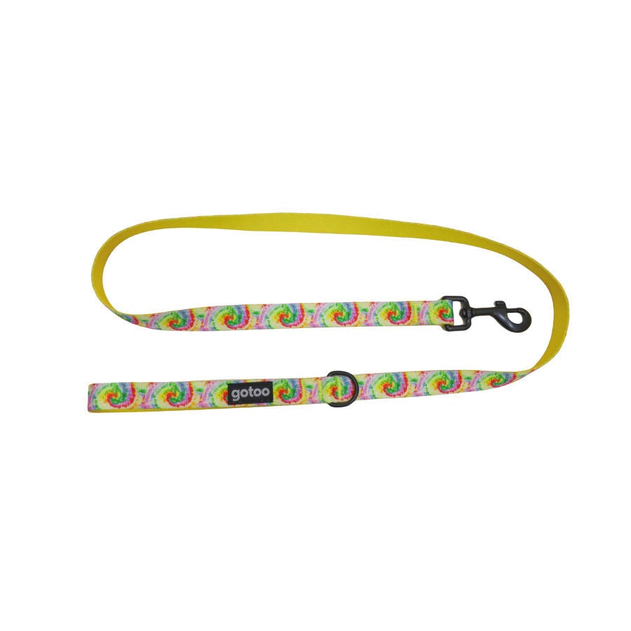 Gotoo Correa estampado tie die amarillo para perro, , large Imagen numero 1