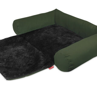 Gauty Cama Redonda Tela Impermeable y pelo  Verde y negro para Perros y Gatos 