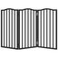 vidaXL Puerta para perros plegable 3 paneles madera álamo negra 150 cm, , large indicador imagen numero 4