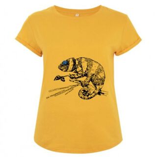 Camiseta manga corta mujer algodón camaleón color Amarillo