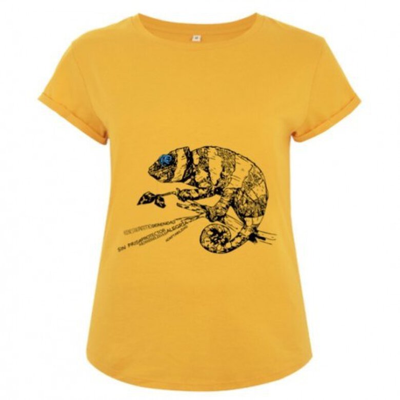 Camiseta manga corta mujer algodón camaleón color Amarillo, , large image number null