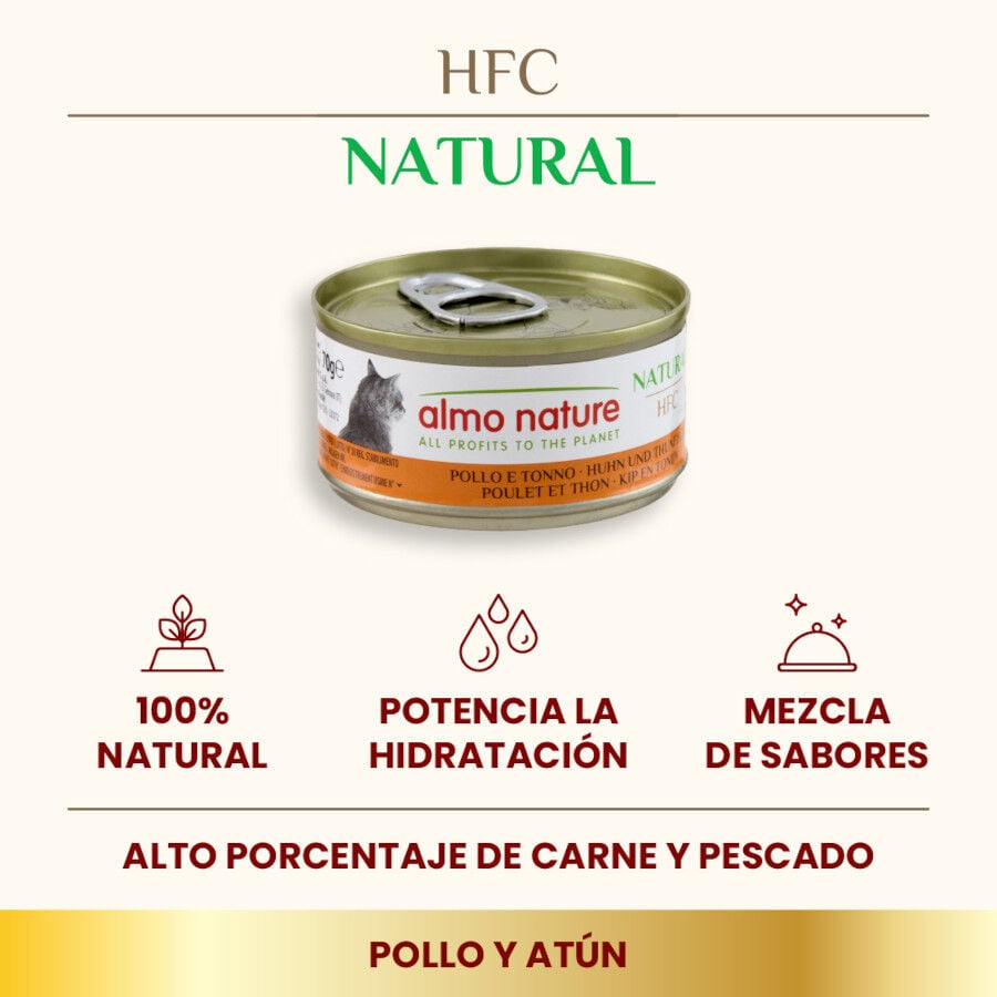 Almo Nature HFC pollo con atún lata para gatos thumbnail