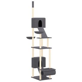 VidaXL Rascador grande con Postes de Sisal gris para gatos