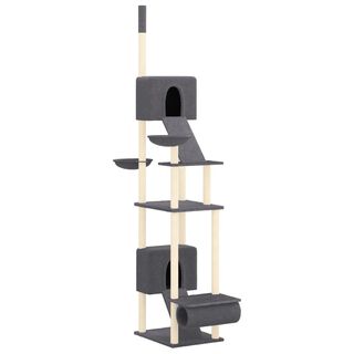 VidalXL Rascador grande con Postes de Sisal gris para gatos