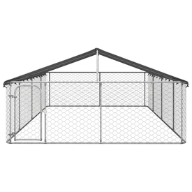 VidaXL Perrera Exterior Plateada para perros