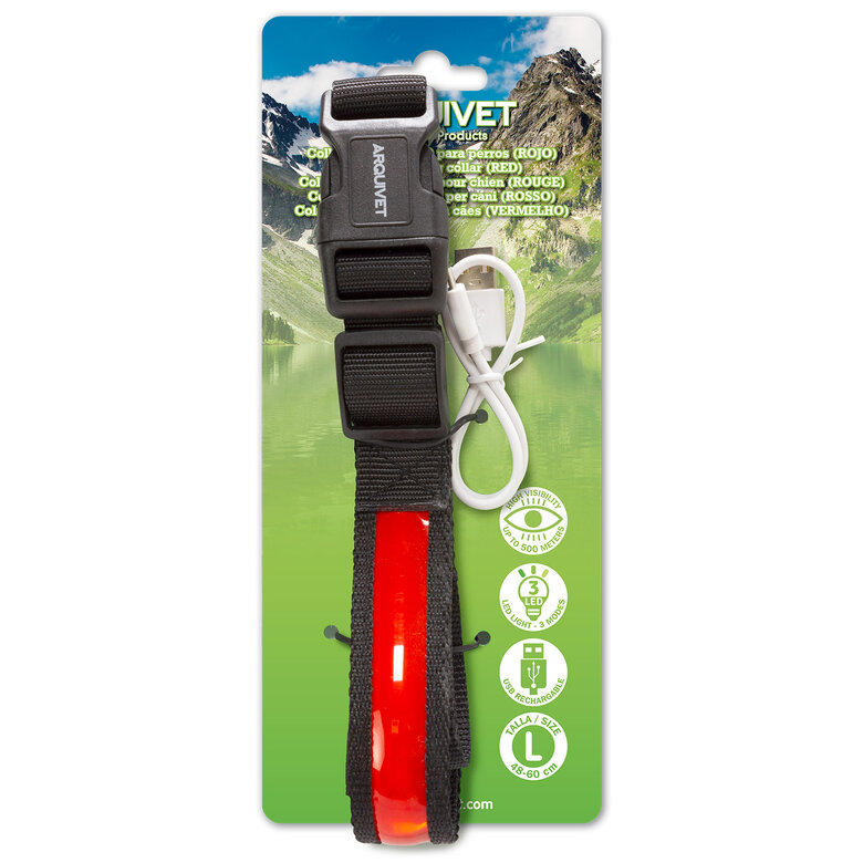 Arquivet Collar con Luz Led Rojo para perros, , large image number null