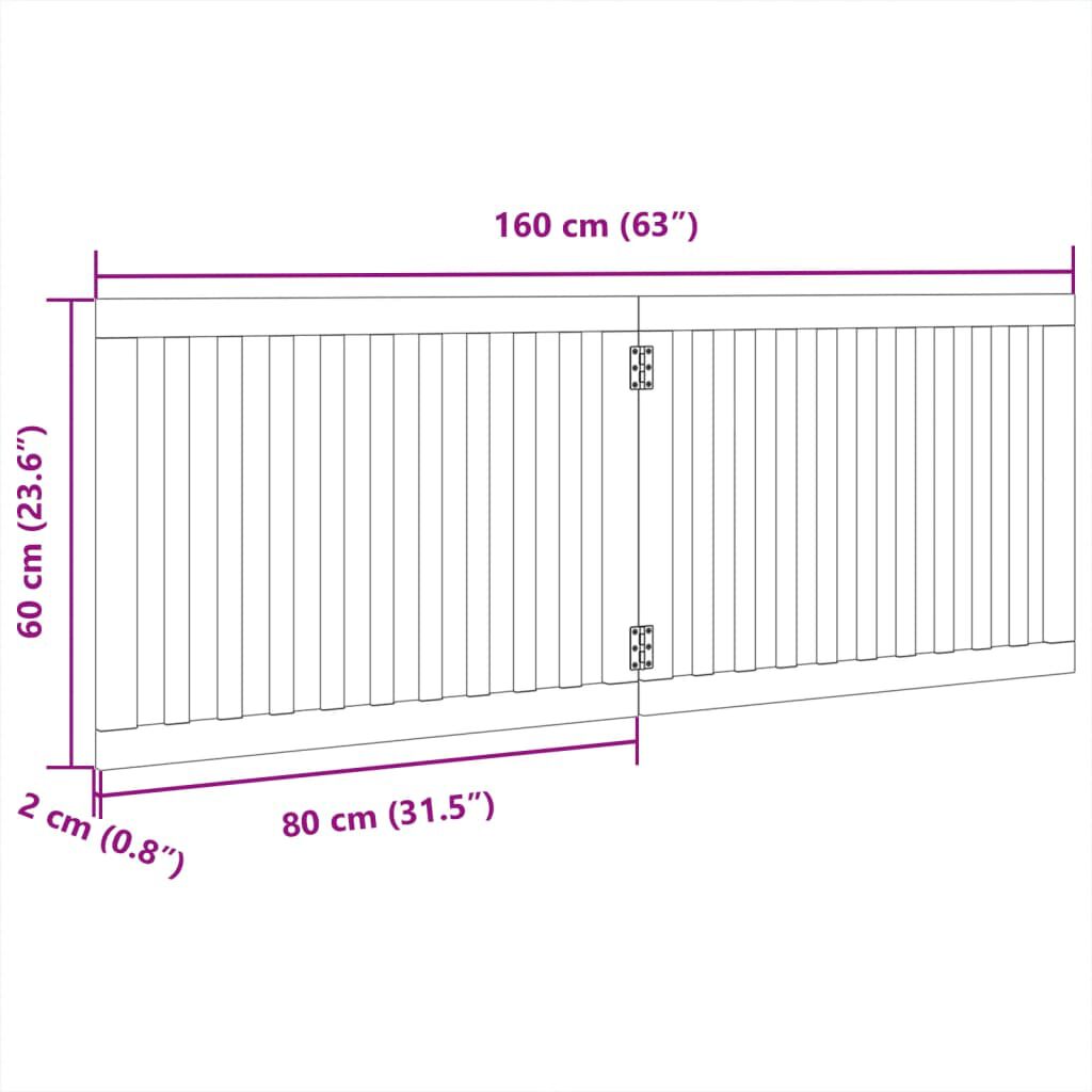 vidaXL Puerta para perros plegable 2 paneles madera de &aacute;lamo 160 cm, , large Imagen numero 10