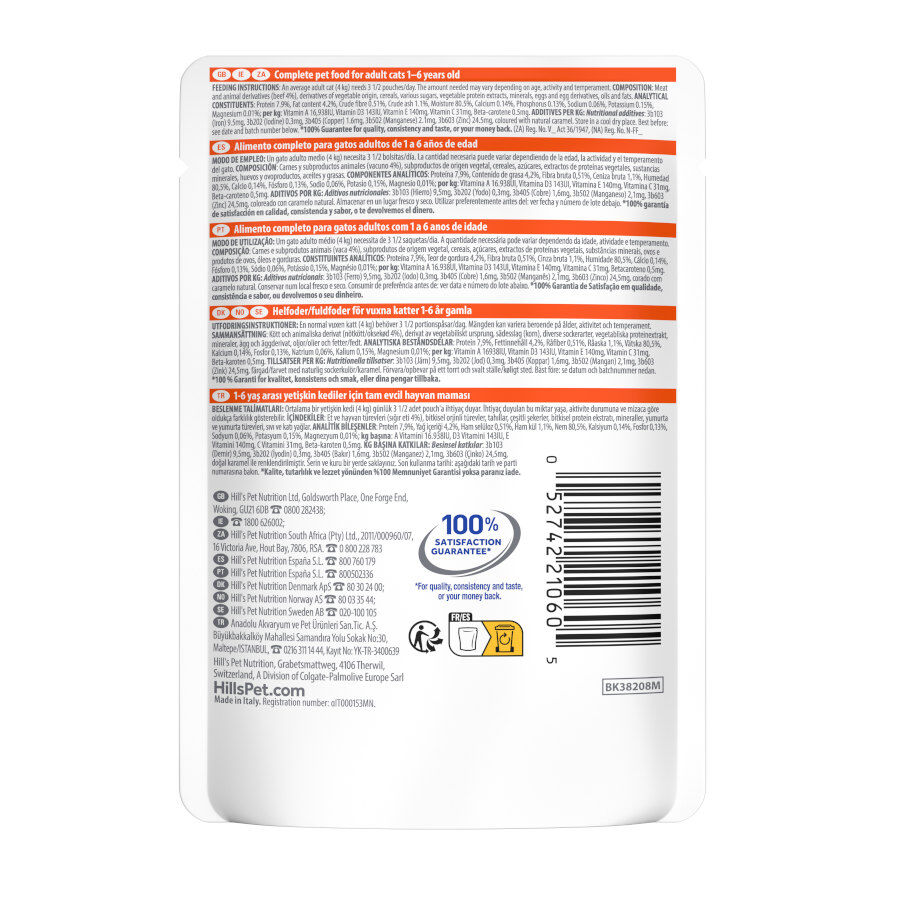 85 g Hill's Science Plan Adult Ternera Sobre en Salsa para gatos, , large Imagen numero 6