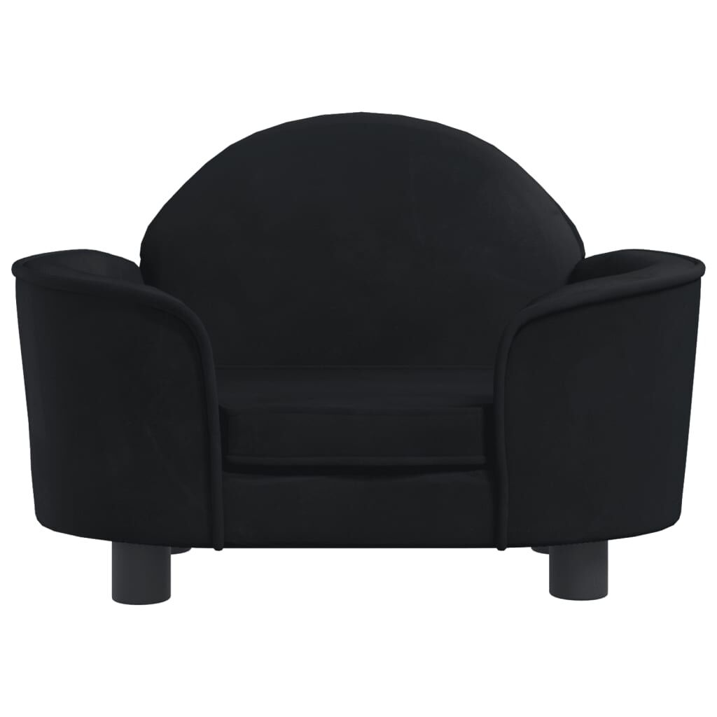 vidaXL Cama para perros de terciopelo negra 66x40x45 cm, , large Imagen numero 2