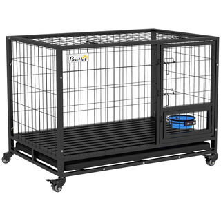 PawHut Jaula para Perros Negro