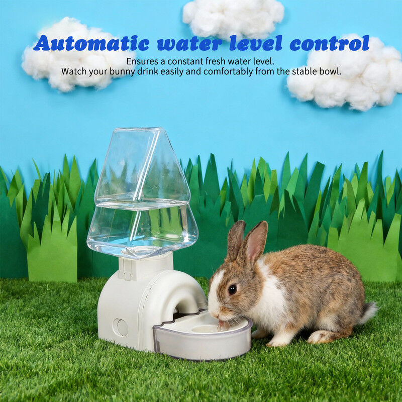 Nobleza Bebedero para Conejos 520ml, Dispensador de Agua Autom&aacute;tico por Gravedad para Cobayas, Chinchillas y Hurones, Botella de Agua con Taz&oacute;n Flotante, 2 Formas de Instalaci&oacute;n, Sin Goteo, , large Imagen numero 2