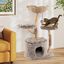 COSTWAY Rascador para Gatos, &Aacute;rbol para Gatos de Madera, Torre para Gatitos con Tronco de Peral S&oacute;lido con Plataforma, Centro de Actividades Moderno con Postes para Rascar de Sisal (Natural, 90 cm), , large indicador imagen numero 2