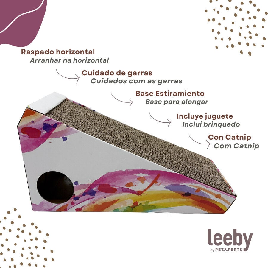 Leeby Walter rascador de cartón horizontal con bola para gatos thumbnail