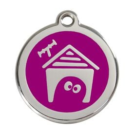 Red Dingo Placa identificativa Acero Inoxidable Esmalte Perro Casa Morado para perros