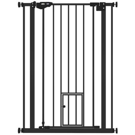 PawHut Barrera de Seguridad Negro