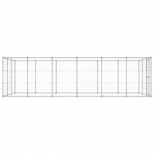 Vidaxl perrera con malla alrededor plateada para perros thumbnail