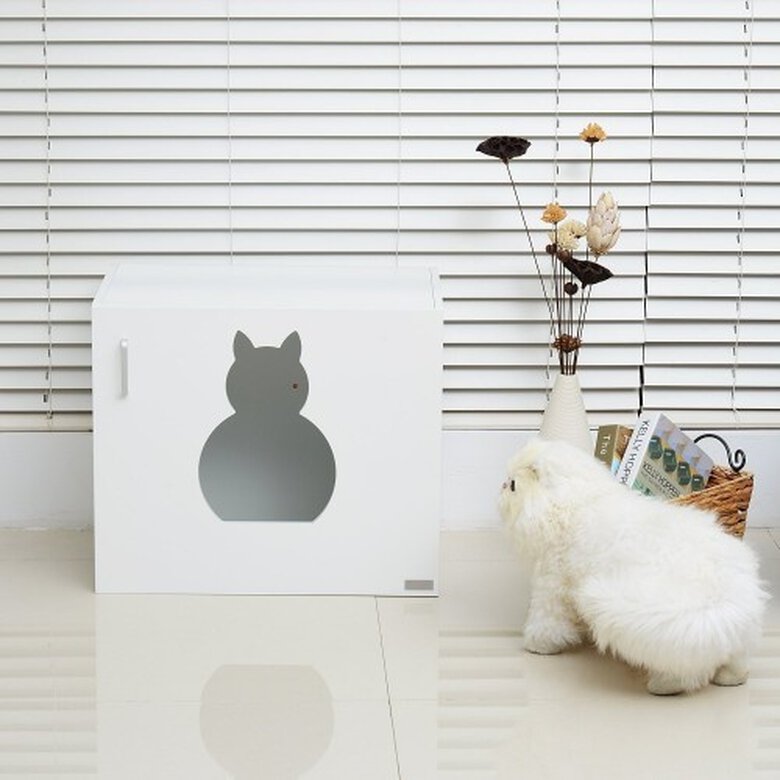 Arenero para gatos PawHut color Blanco Madera, , large image number null