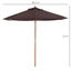Outsunny Sombrilla de Terraza Ø250x230 cm Parasol de Jardín de Madera con 6 Varillas Sistema de Cuerda para Exterior Balcón Patio Café, , large indicador imagen numero 3