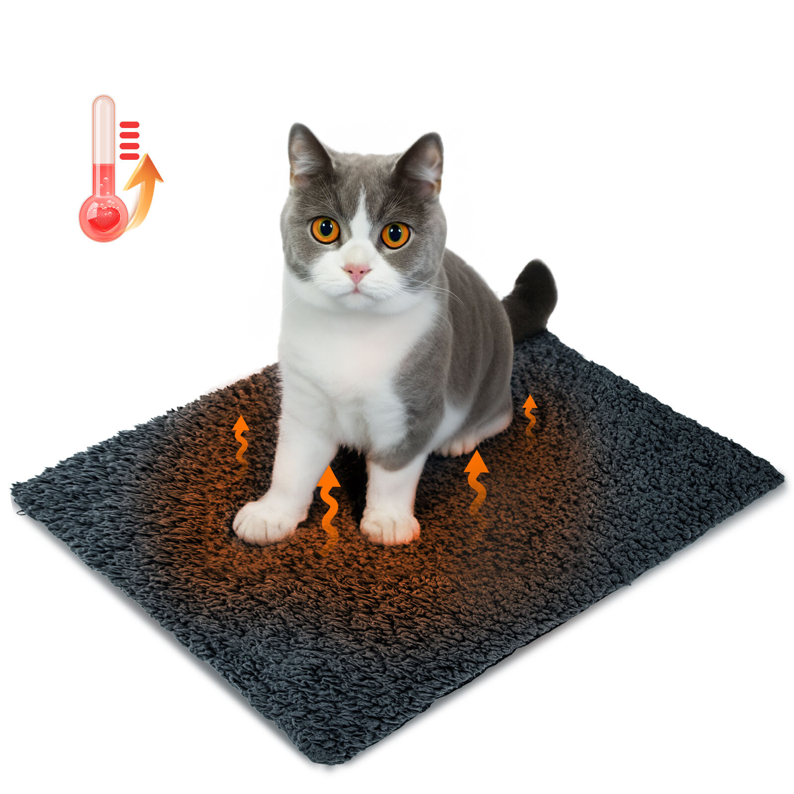 Nobleza Manta Autocalefactora para Perros y Gatos, Alfombra T&eacute;rmica, Manta T&eacute;rmica Lavable Antideslizante para Perros, Alfombrilla Autocalentable Esponjosa C&aacute;lida, Gris, 40x50cm, , large Imagen numero 1