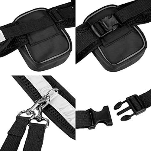 Edipets canicross correa manos libres con portabotellas negra para perros, , large Imagen numero 4