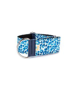 Pamppy galgo speedy collar regulable con estampado de leopardo azul para perros