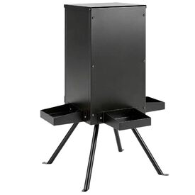 COSTWAY 53 L Comedero Autom&aacute;tico para Ciervos, Carga de 22 a 40 kg, Alimentador de Metal Galvanizado con 4 Bandejas de Alimentaci&oacute;n y 4 Patas de Soporte, Dispensador de Comida al Aire Libre