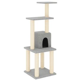 Vidaxl rascador con cueva gris claro para gato