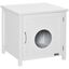PawHut casa de madera y mueble arenero blanco para gatos, , large indicador imagen numero 1