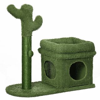 PawHut Árbol Rascador para Gatos Diseño de Cactus verde