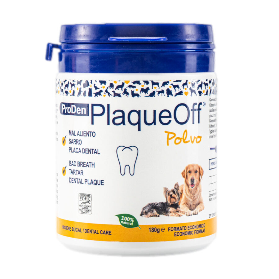 PlaqueOff Polvo Antisarro para higiene bucal de mascotas Tiendanimal