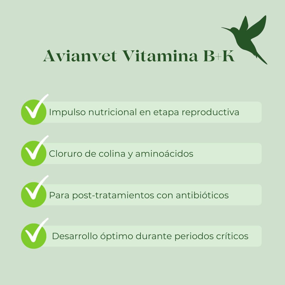 Avianvet Vitamina B+K Seramas Suplemento para aves thumbnail