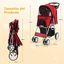 COSTWAY Cochecito para Mascotas Plegable, Cochecito de Mascotas de 4 Ruedas para Gatos/Perros, Carrito para Gatos con Cesta de Almacenamiento para Mascotas, Ventana de Malla, impermeable (Rojo), , large indicador imagen numero 4