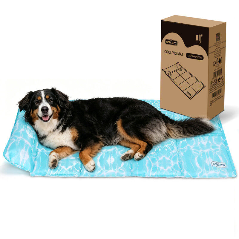 Nobleza Manta Refrescante con Almohada Cervical para Perros y Gatos &ndash; Gel Auto-refrescante sin Agua, Tela Oxford 300D Antidesgarro, 65x50 &ndash; Azul Claro, , large Imagen numero 10