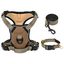 vidaXL Arnés para perros con correa y collar ajustable marrón L, , large indicador imagen numero 12