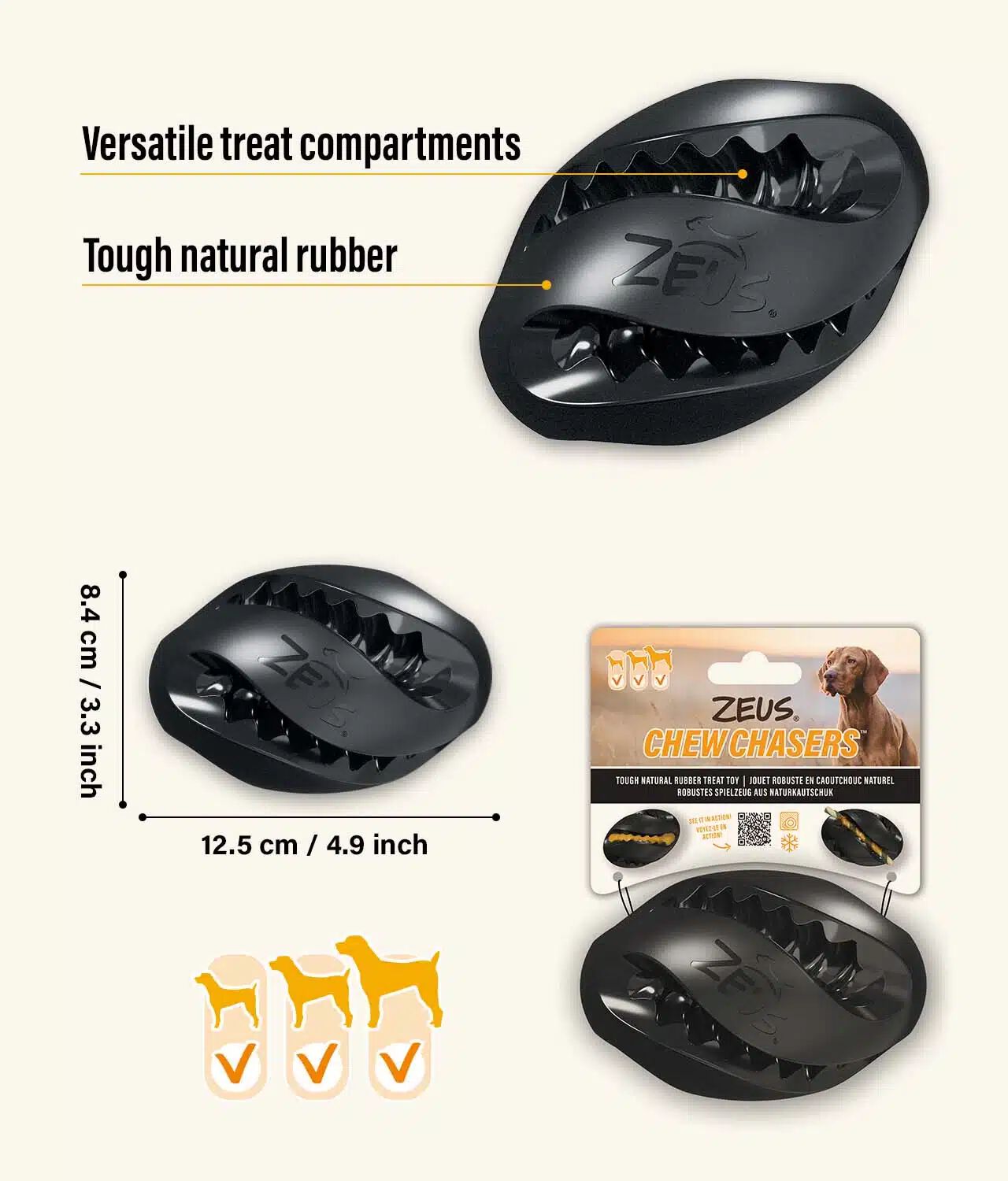 Zeus ChewChasers Pelota de Rugby, 12,5cm, , large Imagen numero 5