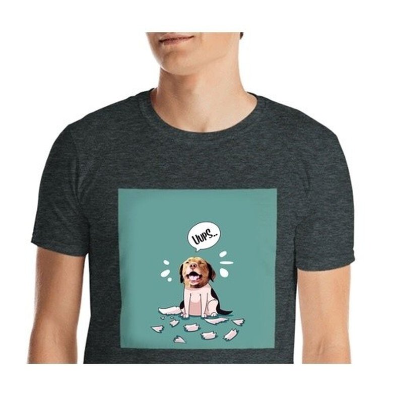 Mascochula camiseta hombre melasuda personalizada con tu mascota gris oscuro, , large image number null