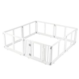 COSTWAY Parque para Cachorros Transparente con Cerradura Doble, Ventosas, F&aacute;cil Montaje, Valla de Seguridad para Perros Convertible para Interior y Exterior, 8 Paneles