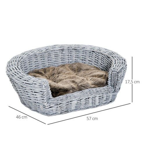 Cama de perro de mimbre best sale