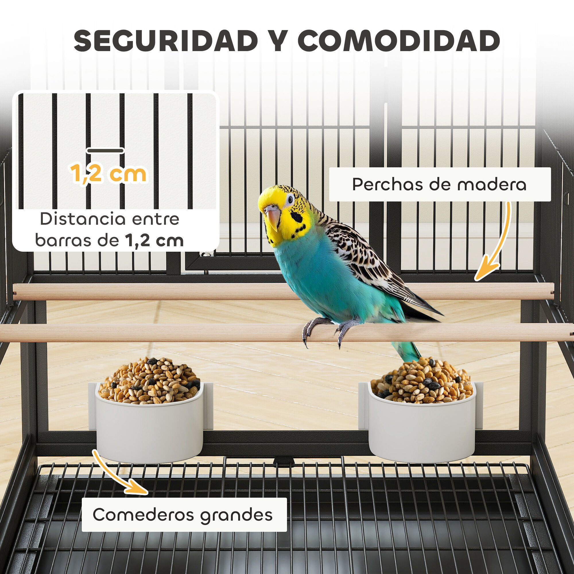 PawHut Jaula para Pájaros Negro thumbnail