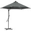 Outsunny Sombrilla Voladiza de 3 m con Luces LED Sombrilla de Jardín con Manivela y Base Cruzada Parasol Excéntrico para Exterior Patio Terraza Gris Oscuro, , large indicador imagen numero 1