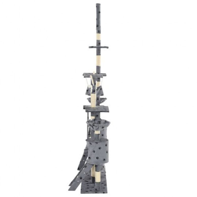 Rascador con postes para gatos color Gris Huellas thumbnail