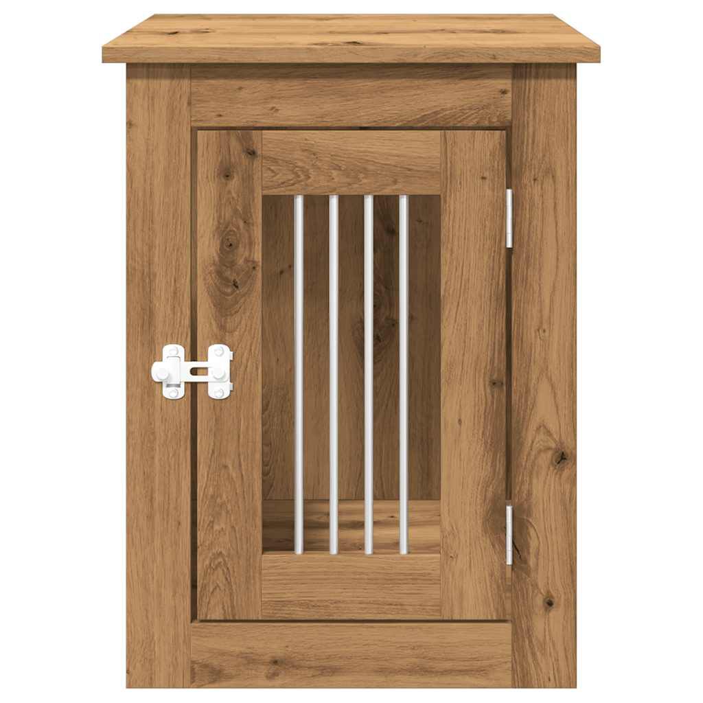 vidaXL Jaula para perros mueble madera contrachapada roble artesanal thumbnail